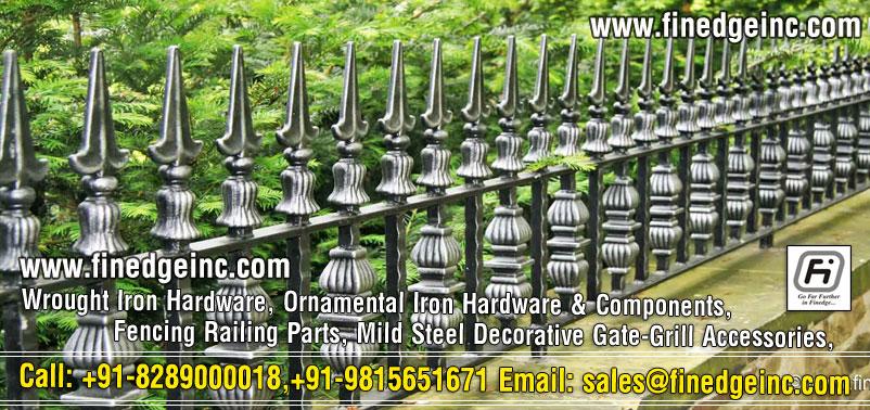 stair railing hardware wrought iron hardware ornamental iron components fencing parts decorative steel railing materials gate grill accessories parts manufacturers suppliers exporters in India UK USA Germany Italy Canada UAE