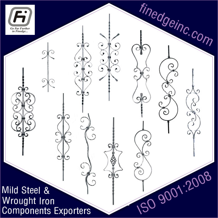 decorative panels wrought iron hardware ornamental iron components fencing parts decorative steel railing materials gate grill accessories parts manufacturers suppliers exporters in India UK USA Germany Italy Canada UAE