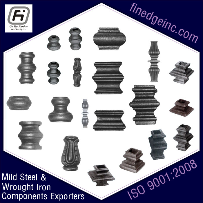 round collars wrought iron hardware ornamental iron components fencing parts decorative steel railing materials gate grill accessories parts manufacturers suppliers exporters in India UK USA Germany Italy Canada UAE