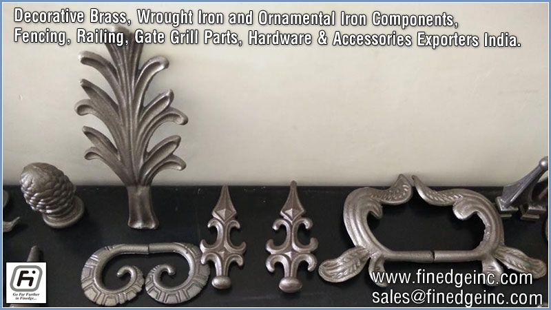 wrought iron hardware ornamental iron components fencing parts decorative steel railing materials gate grill accessories parts manufacturers suppliers exporters in India UK USA Germany Italy Canada UAE