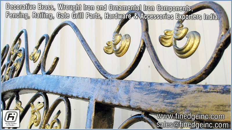 wrought iron hardware ornamental iron components fencing parts decorative steel railing materials gate grill accessories parts manufacturers suppliers exporters in India UK USA Germany Italy Canada UAE