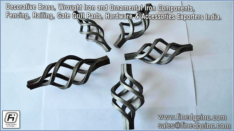 wrought iron hardware ornamental iron components fencing parts decorative steel railing materials gate grill accessories parts manufacturers suppliers exporters in India UK USA Germany Italy Canada UAE